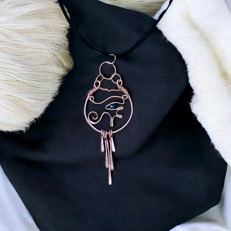 Solid Copper Eye of Horus Necklace - NEW Egyptian Collection 