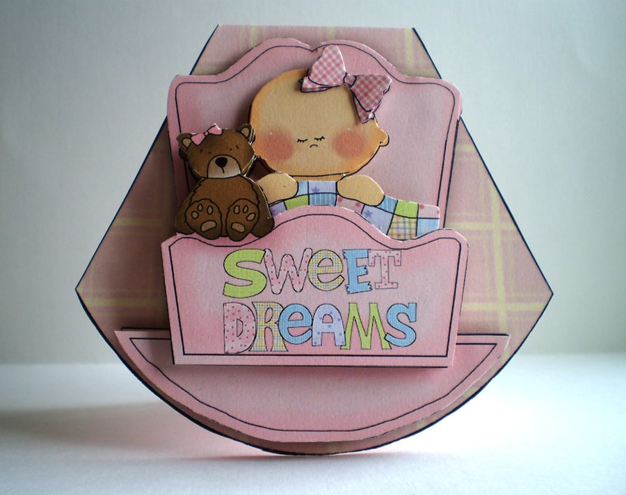 Baby Girl  Decoupage Rocker Card