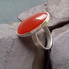 Carnelian Silver Cocktail Ring