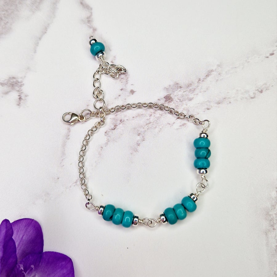 Turquoise Wire Wrapped Bracelet