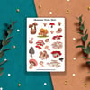Mushrooms Sticker Sheet, Planner stickers, bullet journal stickers, scrapbooking