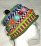 Circles and Bobbles Multicoloured Hat Pattern PDF Knitting Pattern. 3 sizes. - Image 3