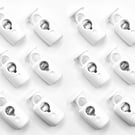 Pack of 12 Cord Locks, 17mm Tall, White, Drawstring Spring Toggle