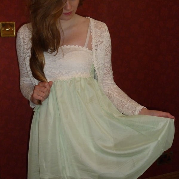 REDUCED Shirred Chiffon & Lace Dress & Jacket