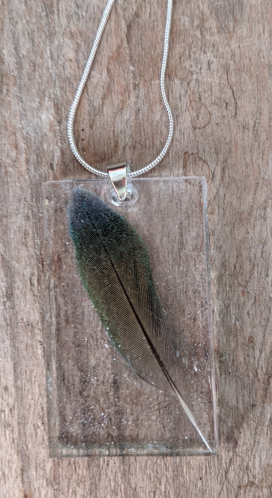 Lovebird feather pendant necklace