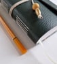 Marble Journal, Dark Green Leather with Mustard and Grey, Perfect Notebook - Image 8