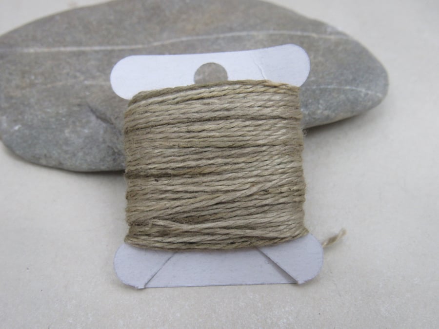 15m Natural Dye Olive Green Nettle Pure Silk Embroidery Thread