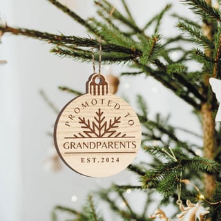 Promoted To Grandparents - Pregnancy Announcement Christmas Bauble Gift