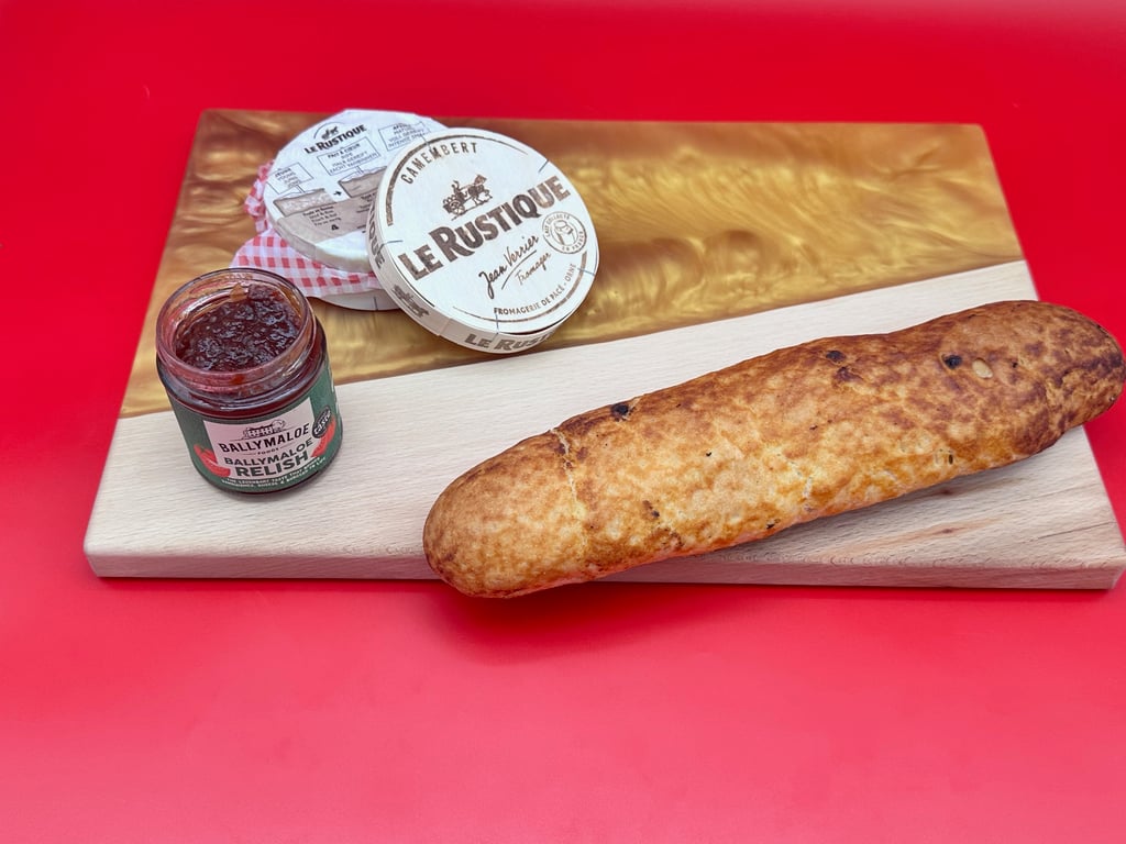 Handcrafted wood and resin charcuterie board