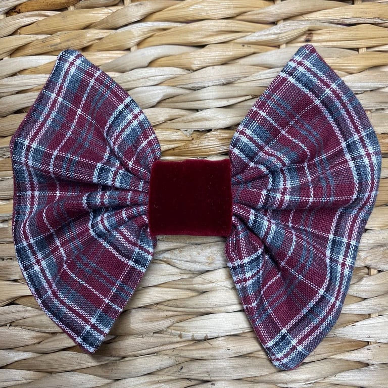 Fan Dog Bow Design with Velvet center