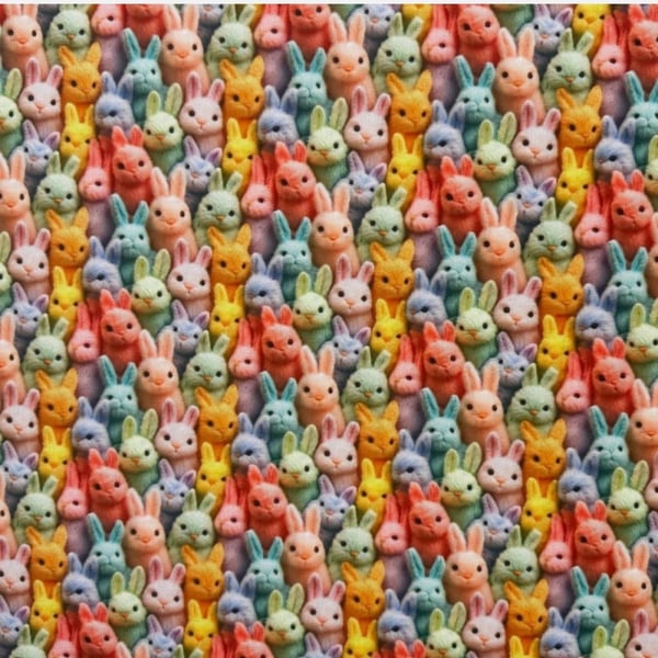 polycotton fabric material 3d digitally printed bunny bunnies
