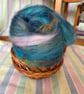 100% Wool Art Batt. Blue & Yellow - Image 1