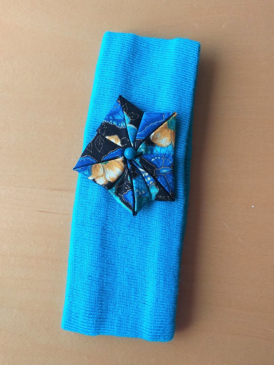 Kingfisher Blue Kanzashi Headband