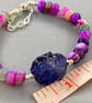 Blue Quartz Bracelet with Agate Magnetic Clasp with Safety Chain  - Image 6