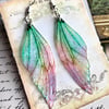 Pastel Coloured Sterling Silver Fairy Wing Earrings Style 3