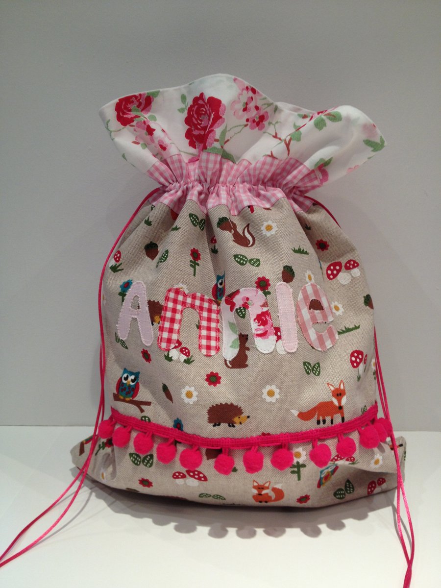 Drawstring Bag Handmade and Personalised Gift