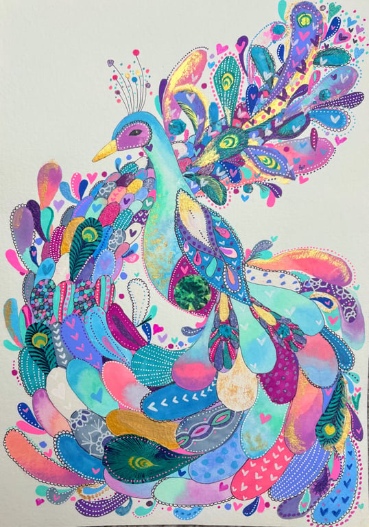 Beautiful Peacock Original Art