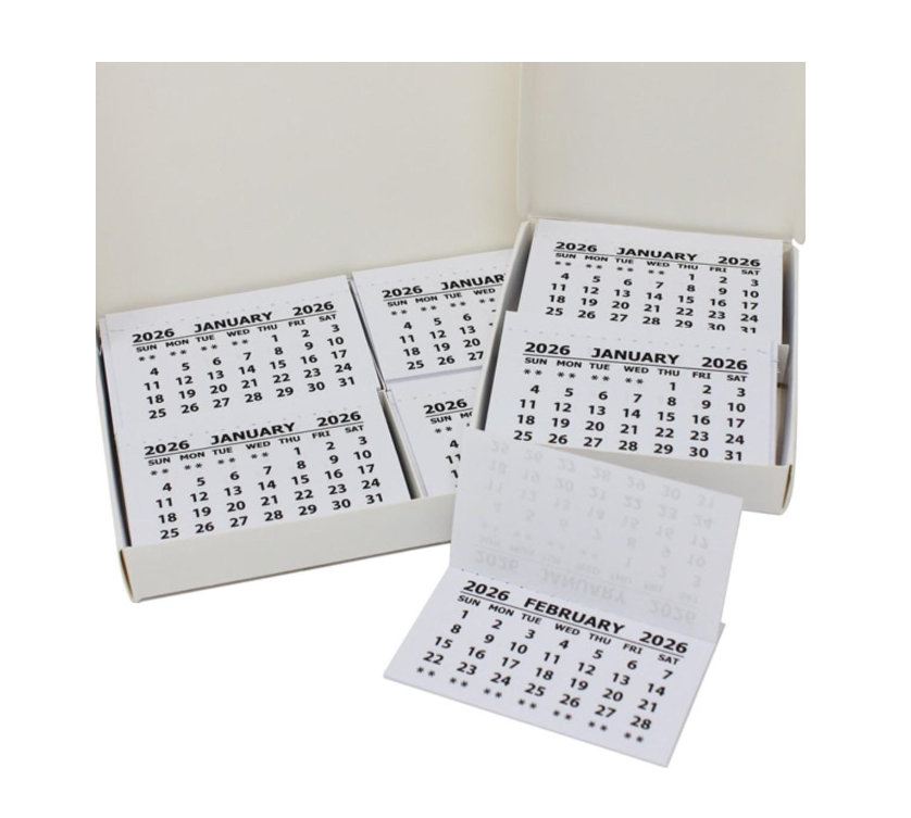 2026 Calendar Tabs – Set of 25 (Boxed) Perfect for Christmas Crafts