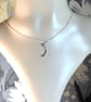 Moon Pendant Sterling Silver 9ct gold Hallmarked Gift for her - Image 2