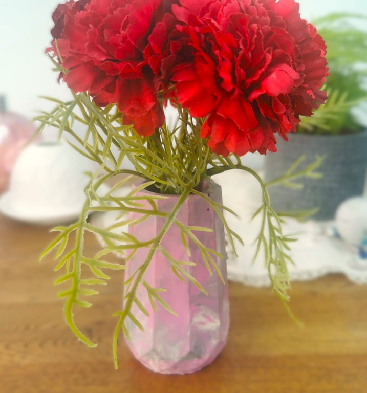 Pink, Grey and White Marbled, Jesmonite Vase