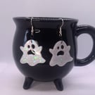 Halloween Spooky Resin Glitter Ghost Ghoul Earrings