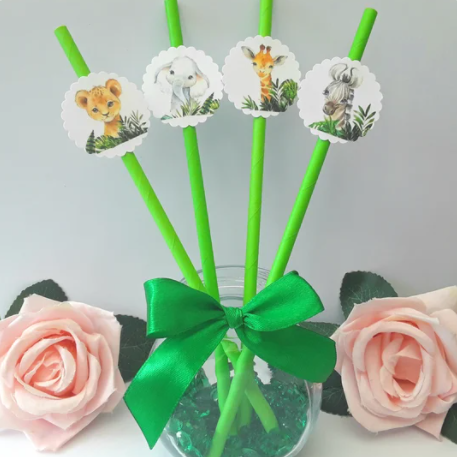 Wild One Straws,Wild One Party Straws,Two Wild Drinking Straws,Baby Safari Straw