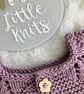 Hand knitted ‘Fearne’ Baby Girl’s Cardigan (3-6 months) - Image 3