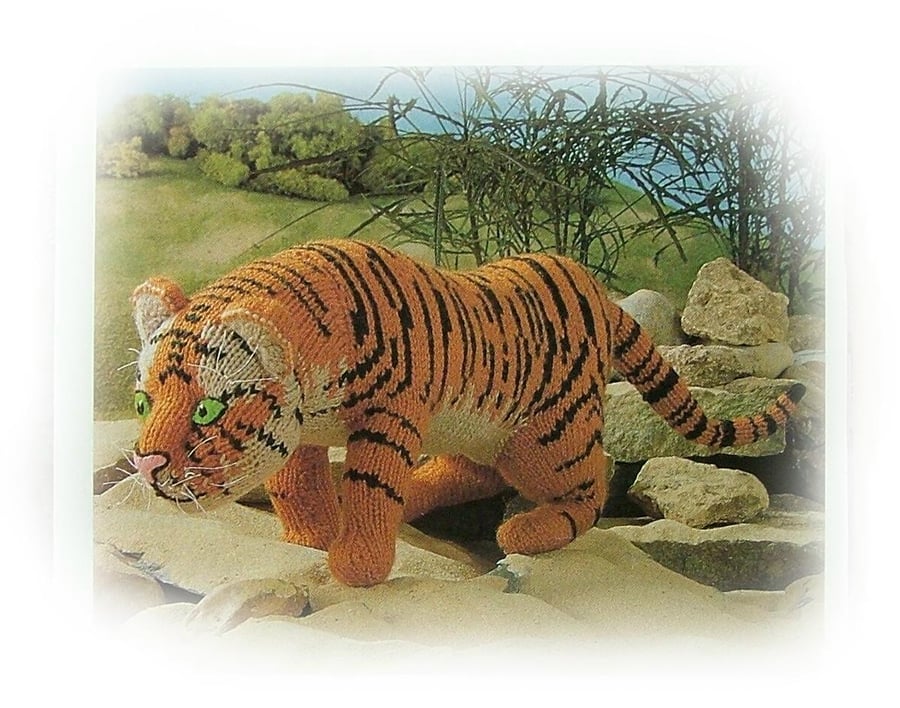 BENGAL TIGER toy knitting pattern by Georgina Manvell PDF by email 