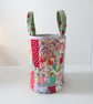Cotton Patchwork Quilt Bucket Bag, Fabric Basket, Project Bag - Image 4