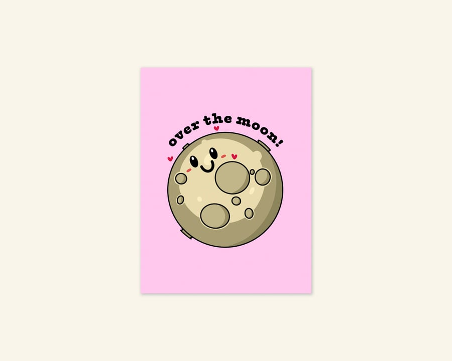 Over The Moon Tiny Card