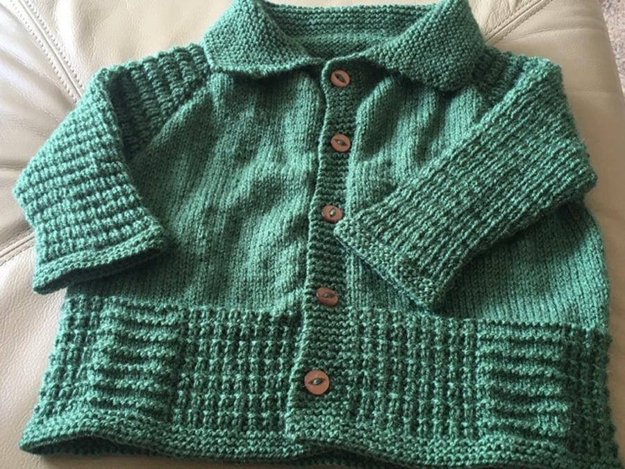 Boys Forest Green Cardigan - Age 1-2 years