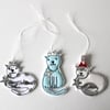 Miniature Cat Christmas Decorations - Pack of 3