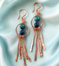 Handcrafted Copper Dangle Earrings with Lapis Lazuli & African Turquoise Jasper - Image 4