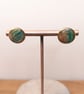 Green  agate polymer clay earrings- studs - Image 1