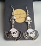 Cat and Skull Charm Earrings - Mixed Metals  - Image 4