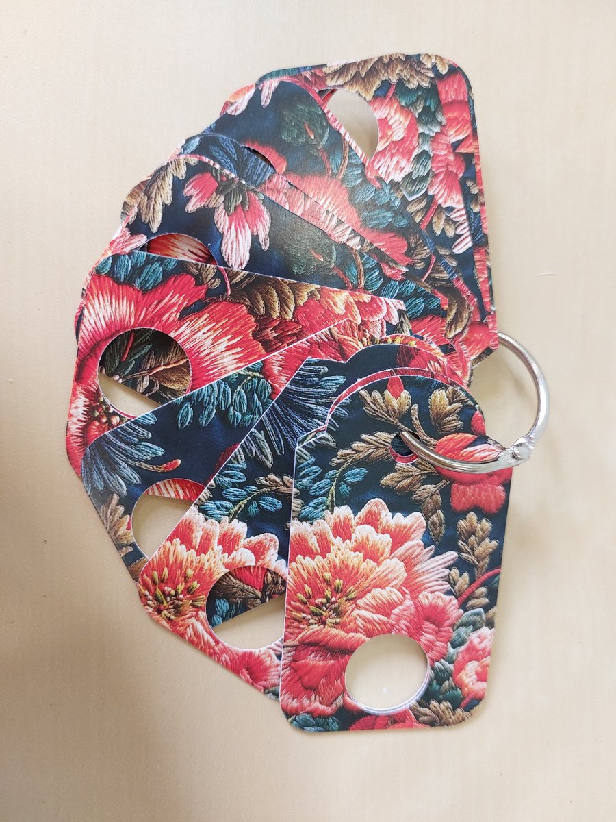 Set of Embroidery Thread Floss Drops Red Floral Pattern 