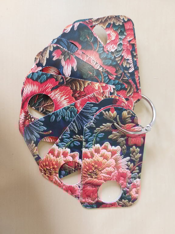 Set of Embroidery Thread Floss Drops Red Floral Pattern 