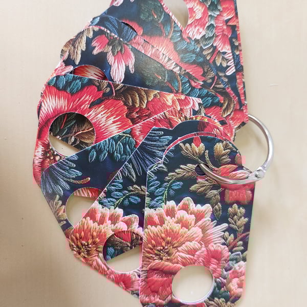 Set of Embroidery Thread Floss Drops Red Floral Pattern 