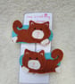 Ginger cat toddler hair clips - Image 5