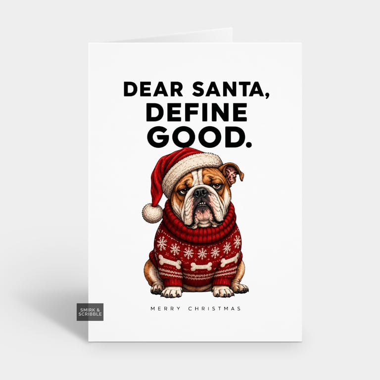 Funny Christmas Card - Define Good Dog