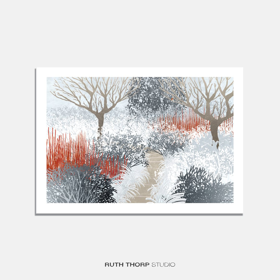 Winter Garden Illustrated Art Print
