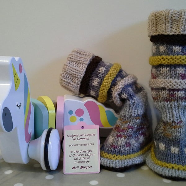 Baby Bootie style Long socks  3-9 months size