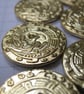10 Medium Brass Hieroglyph Buttons