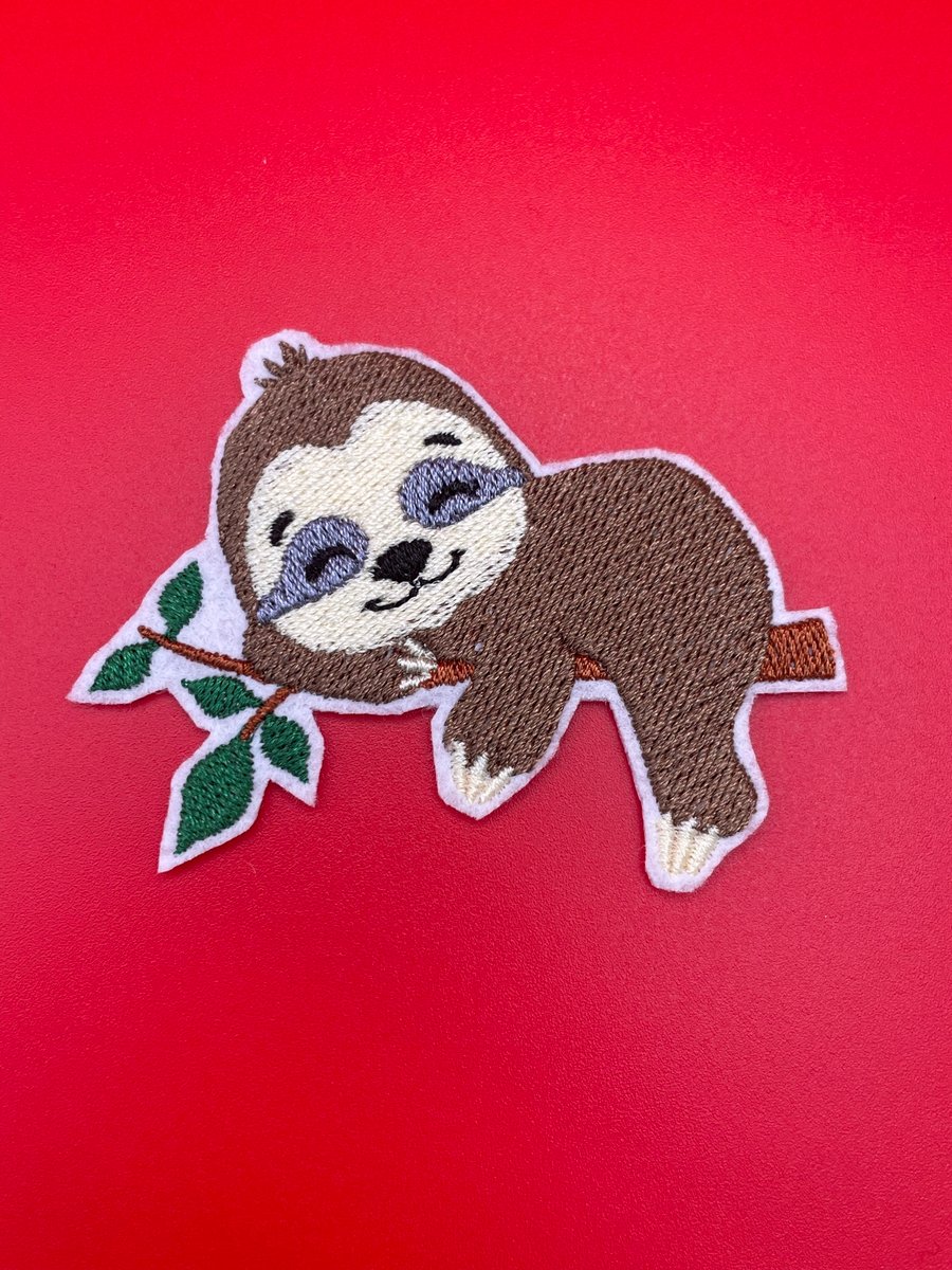 Cute Sloth Embroidered Iron-On Patch