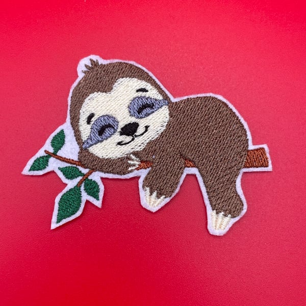 Cute Sloth Embroidered Iron-On Patch