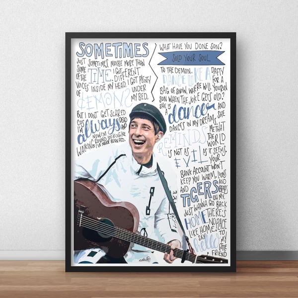 Gerry Cinnamon INSPIRED Poster, Print with Quotes, Lyrics
