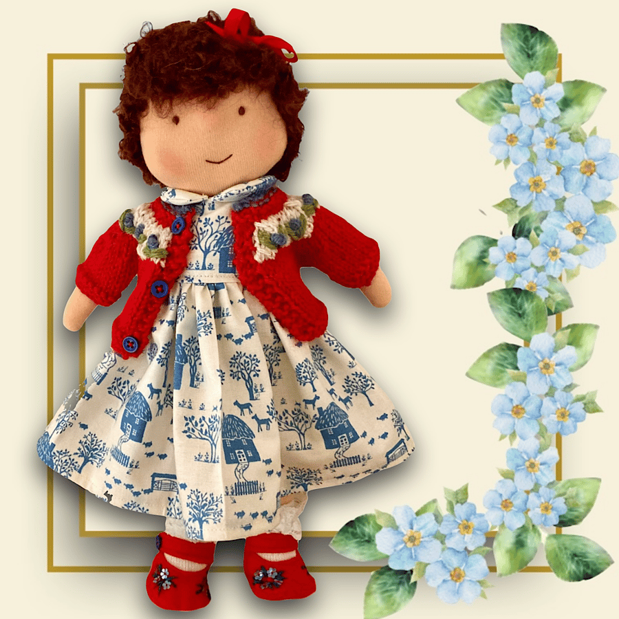 Reserved for Zipporah - Ruby Rutherford -  a handcrafted Mulberry Green doll