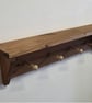 Handcrafted Wooden Mug Rack Artisanal Kitchen Shelf with Cup Pegs Made in Cornwa - Image 3
