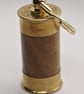 Handcrafted Reclaimed Oak & Eley 12Bore Cartridge Keyring Recycled Brass Detail - Image 6