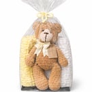 Biscuit the Bear Gift Set, Hand Crocheted Teddy Bear & Blanket,  Gift Wrapped 